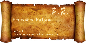 Preradov Roland névjegykártya