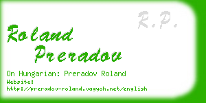 roland preradov business card